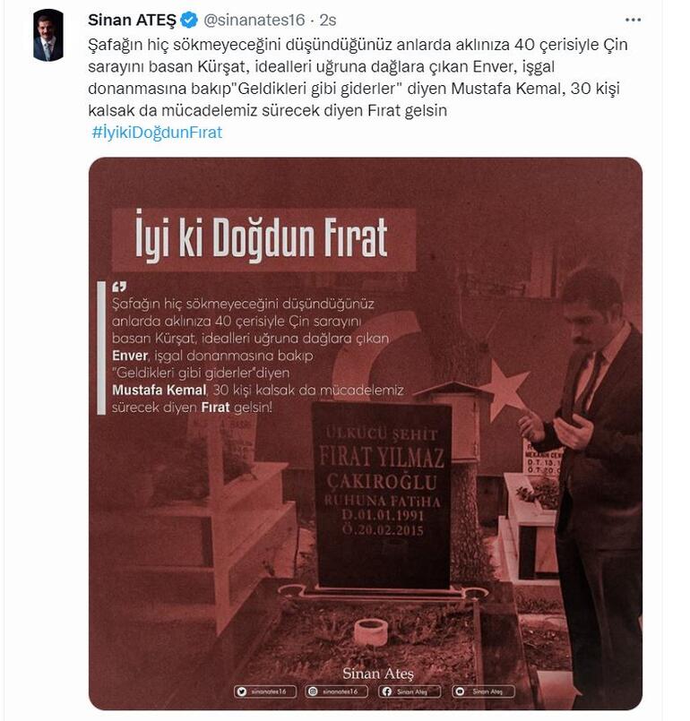 sinan ateş tweet