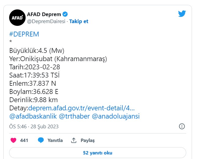 afad deprem 1 