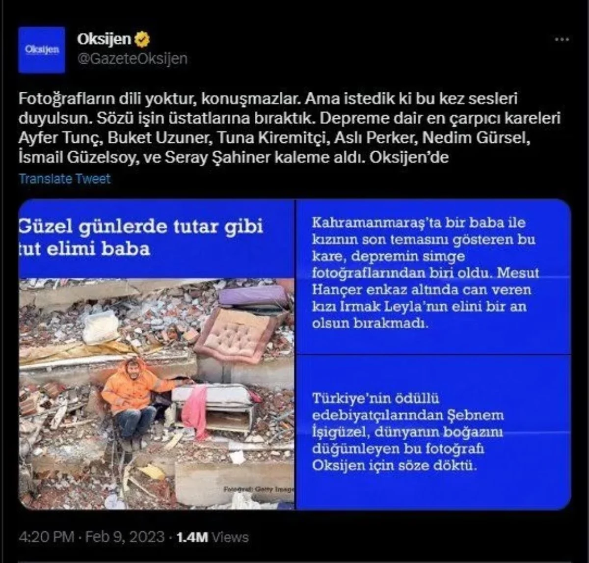 oksijen tweet