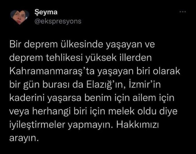 şeyma tweet