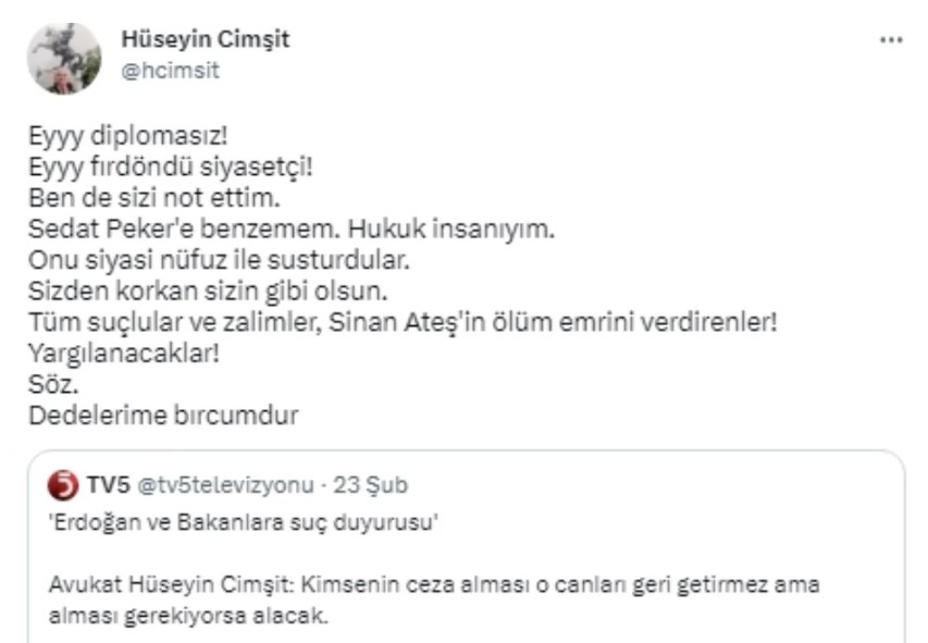 hüseyin cimşit tweet 