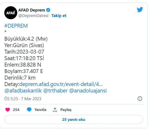 AFAD depremm 