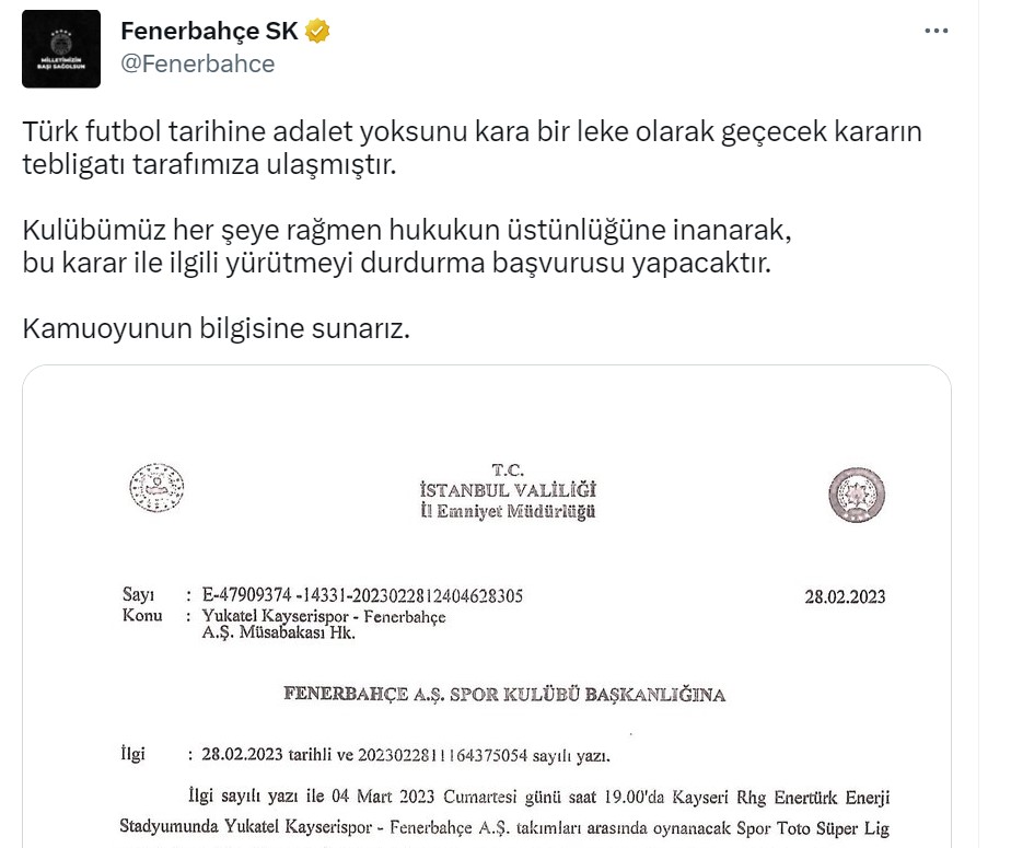 fener tweet 