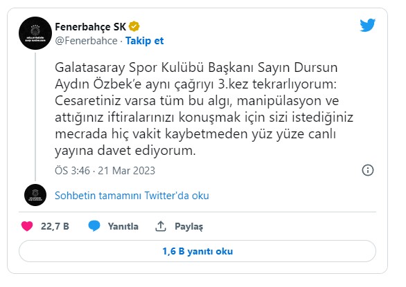 ali koç tweet 