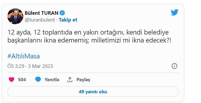 bülent turan tweet 