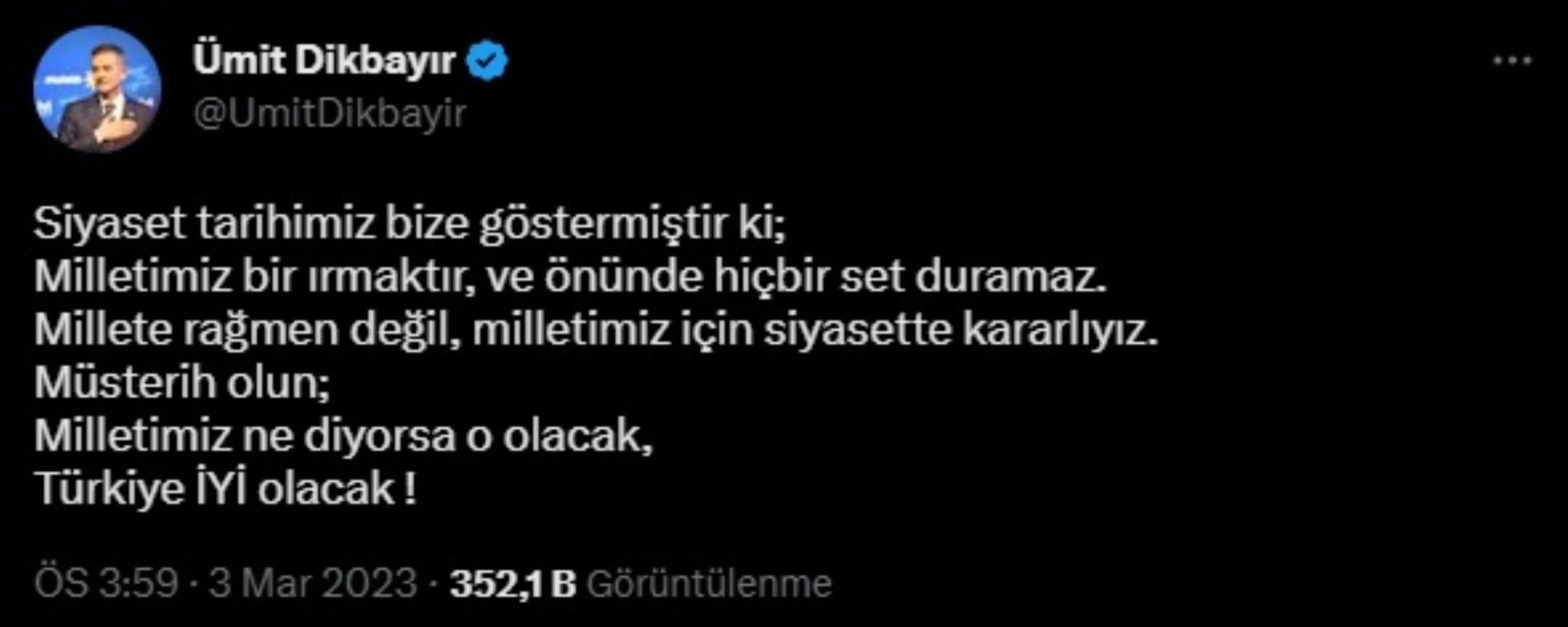 dikbayır yeni tweet