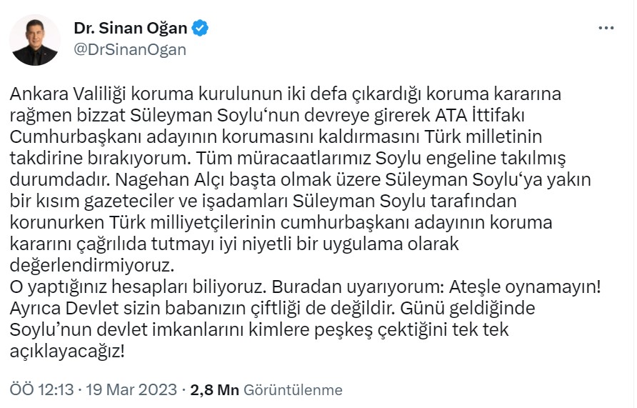 sinan oğan tweet 
