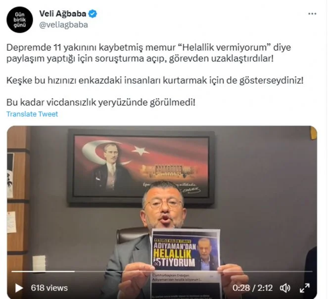 veli ağbaba tweet