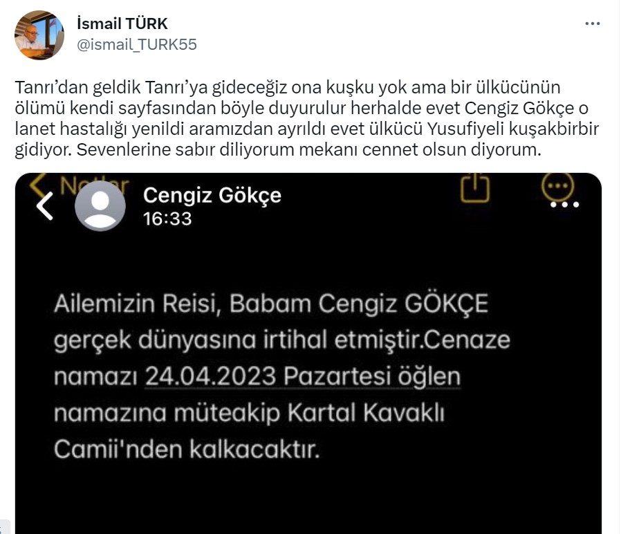 ismail türk tweet habererk 