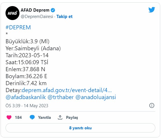 adana deprem 
