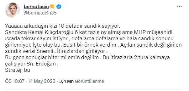 berna laçin tweet
