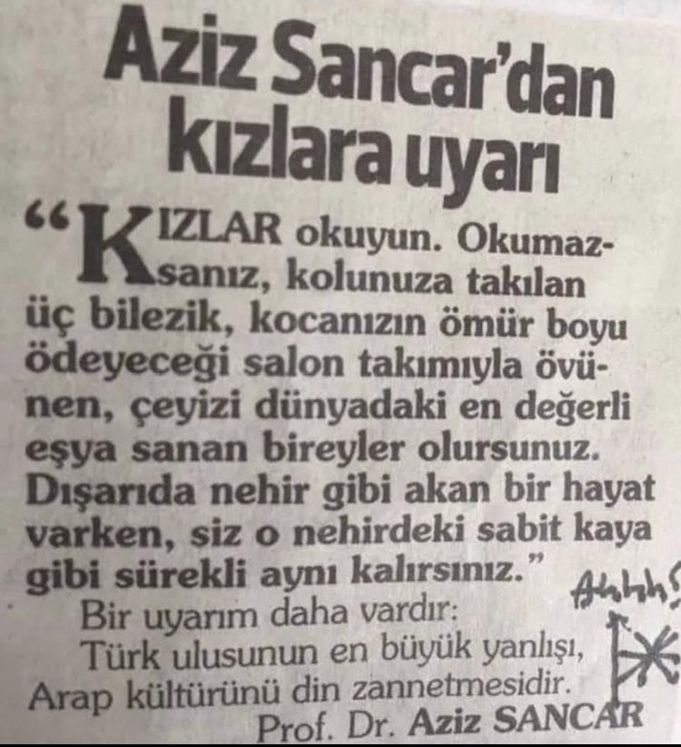 aziz sancar nasihat