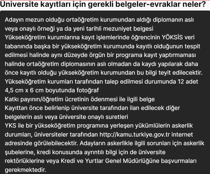 aöf gerekli evraklar