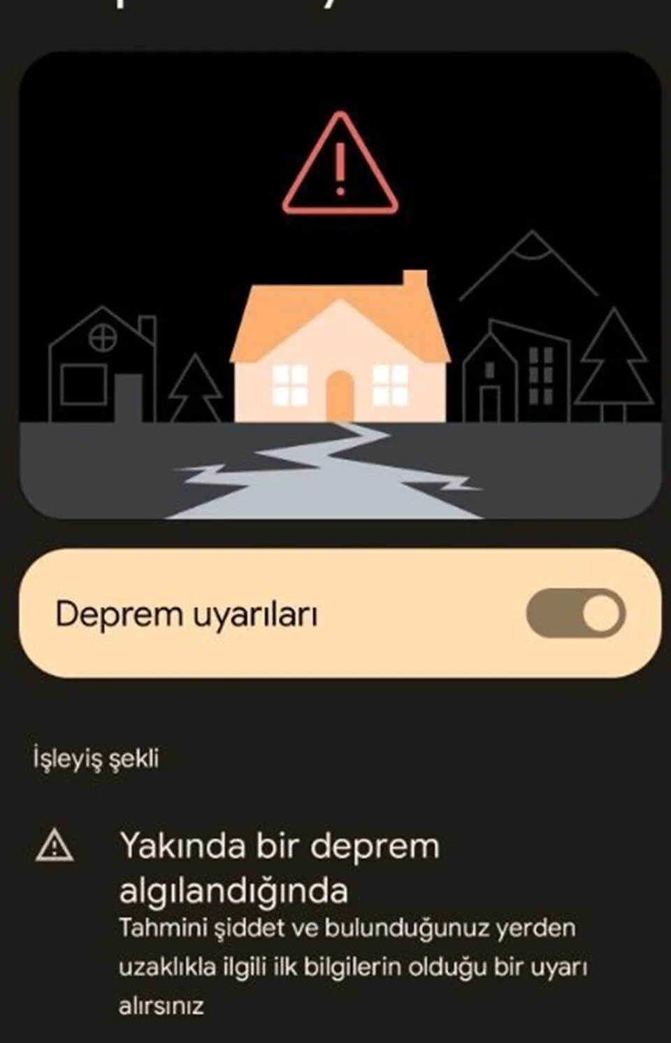 deprem uyarı sistemi