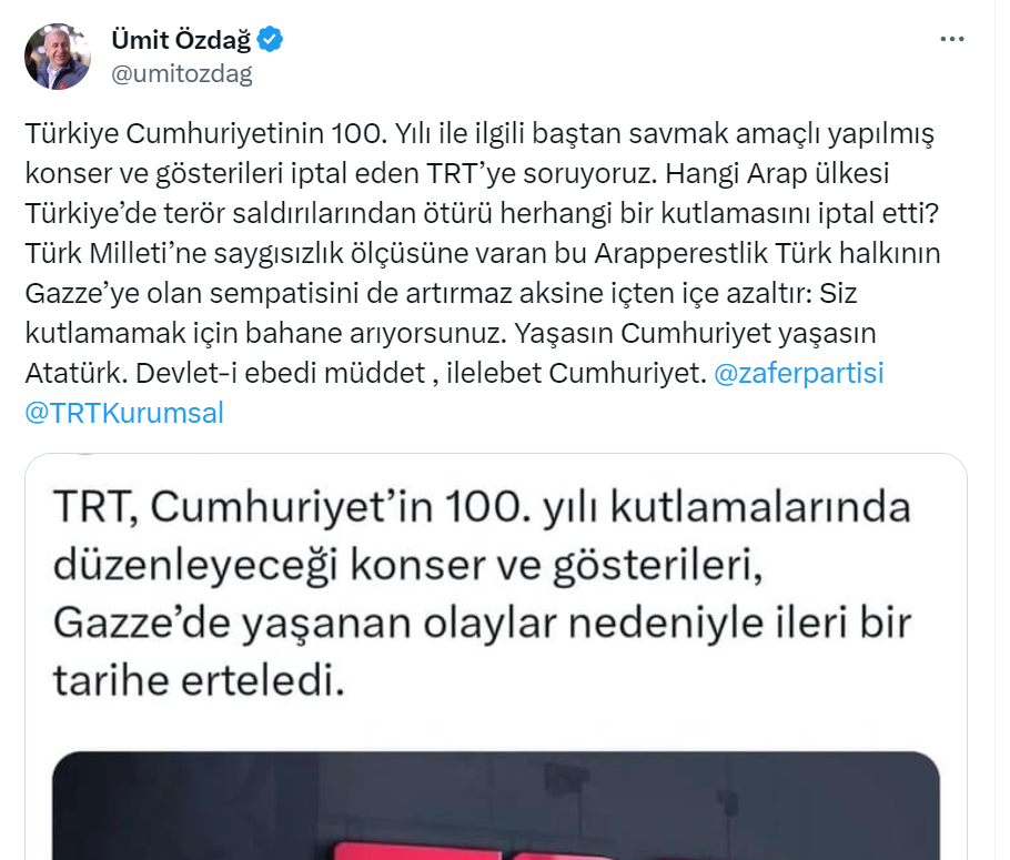 ümit özdağ tweet 