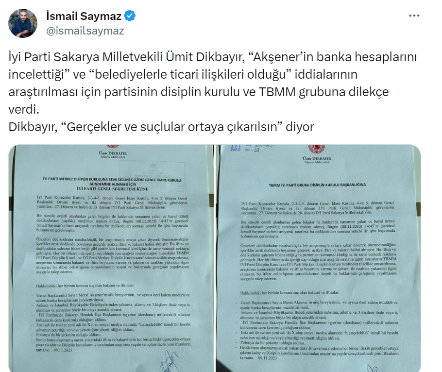 ismail saymaz tweet -1