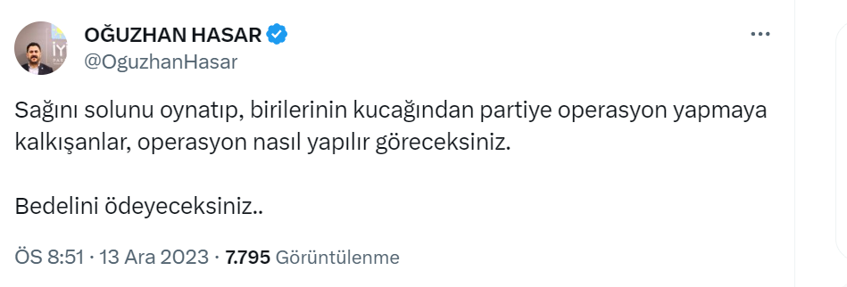 hasar tweet 
