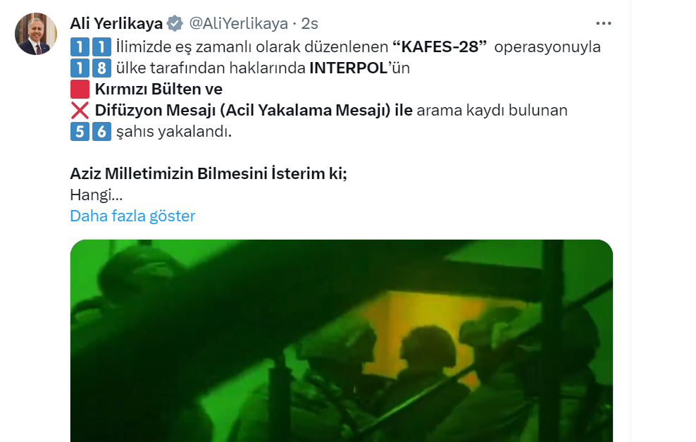 ali yerlikaya tweet 