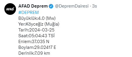 Deprem Muğla