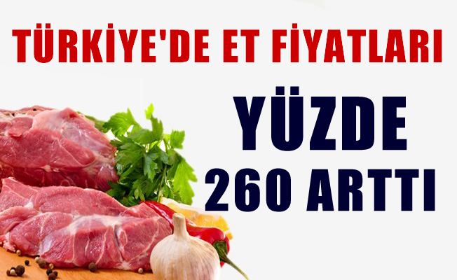 Türkiye'de et fiyatları yüzde 260 arttı