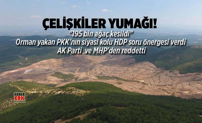 "195 bin ağaç kesildi"  Orman yakan PKK'nın siyasi kolu HDP soru önergesi verdi  AK Parti  ve MHP'den reddetti