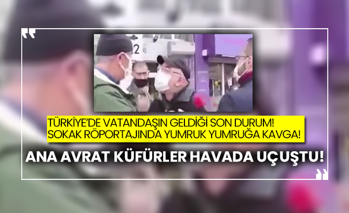 sokak roportajinda yumruk yumruga