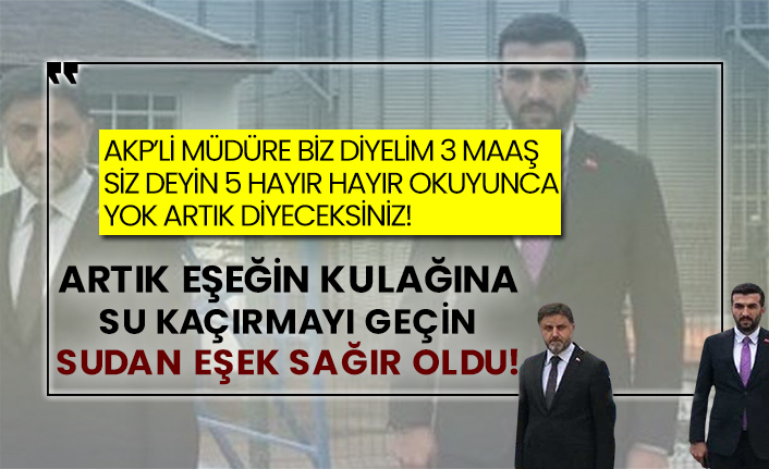 AKP’li müdüre biz diyelim 3 maaş, siz deyin 5 hayır hayır okuyunca yok artık diyeceksiniz!