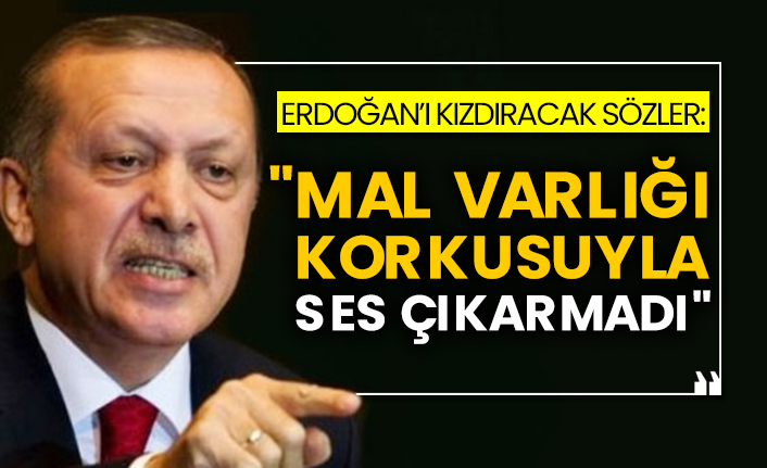 Erdoğan’ı kızdıracak sözler: "Mal varlığı korkusuyla ses çıkarmadı"