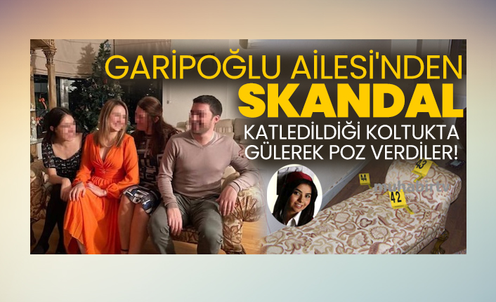 Garipoğlu Ailesi'nden skandal! Münevver Karabulut'un katledildiği koltukta gülerek poz verdiler!