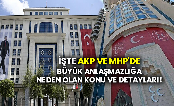 İşte AKP ve MHP'de büyük anlaşmazlığa neden olan konu ve detayları!