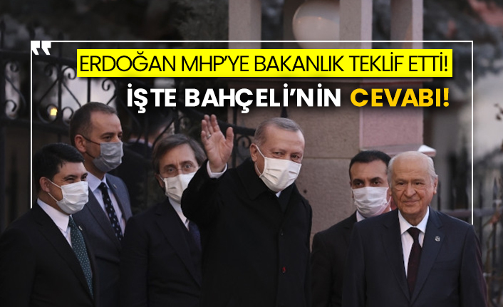 Erdoğan MHP’ye bakanlık teklif etti! İşte Bahçeli’nin cevabı!