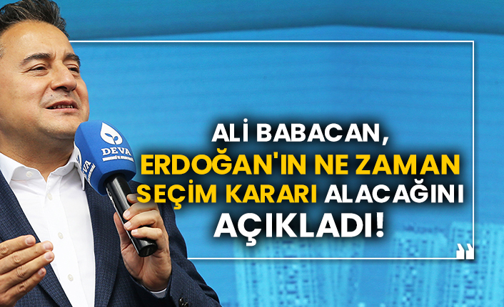 Ali Babacan, Erdoğan'ın ne zaman seçim kararı alacağını açıkladı!