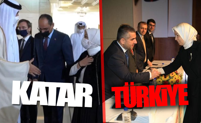 AKP'li Öznur Çalık Katar emirinin elini sıkmadı, Al Sani'nin eli havada kaldı!