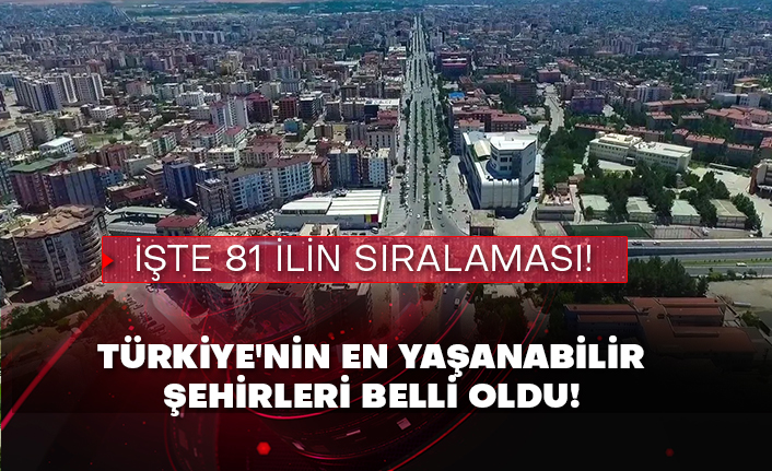 Türkiye'nin en yaşanabilir şehirleri belli oldu! İşte 81 ilin sıralaması!