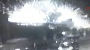 Patlama anı güvenlik kamerasında