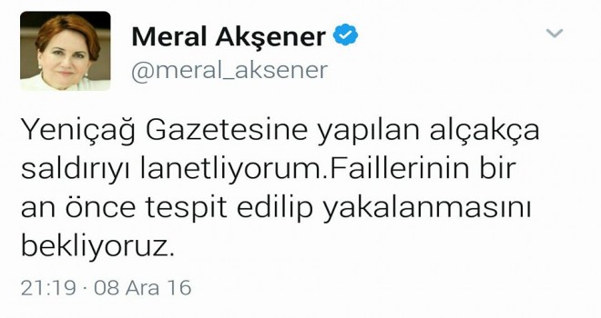 Meral Akşener'den Yeniçağ Saldırısına Tepki